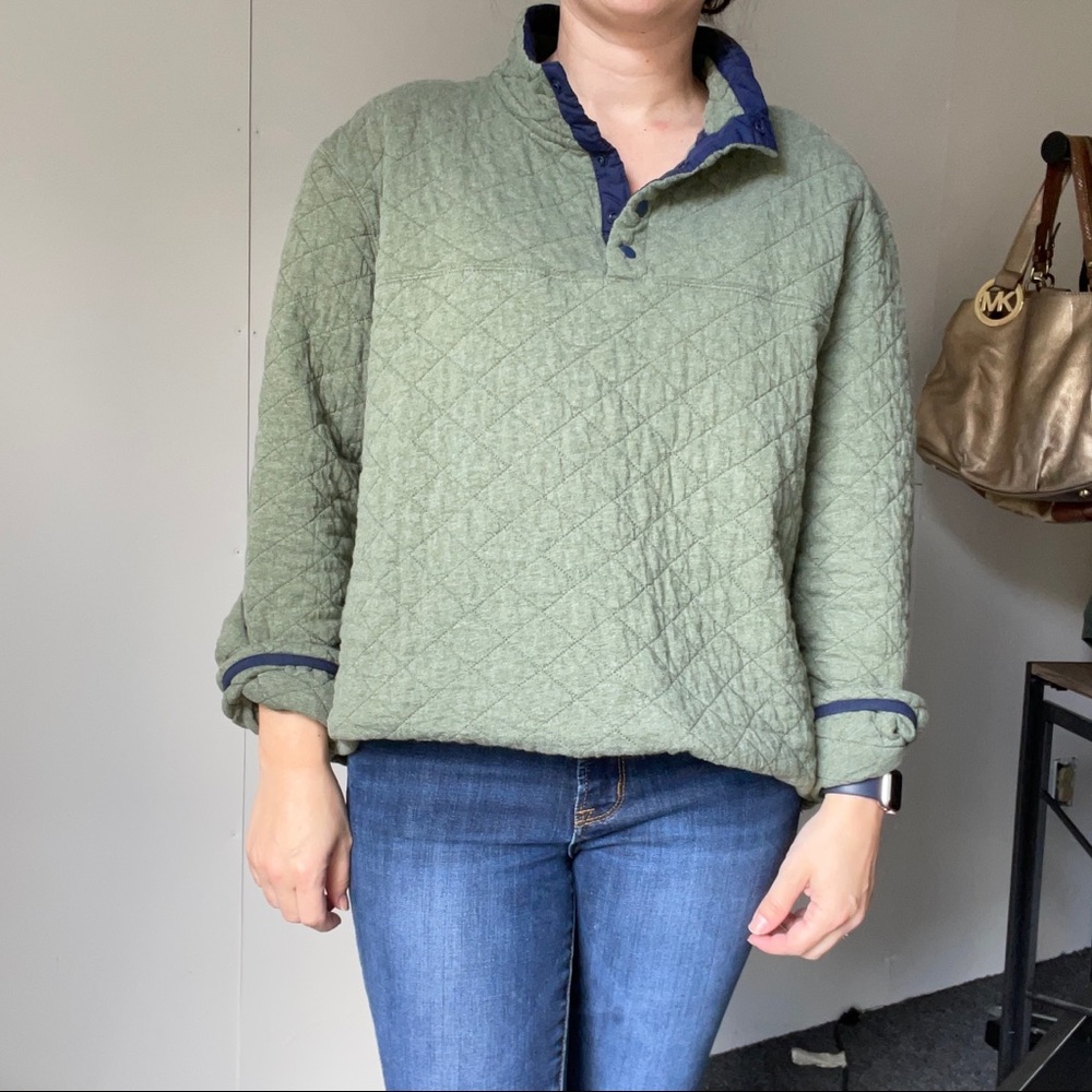 XL Quilted Pullover Sweatshirt Merona Green